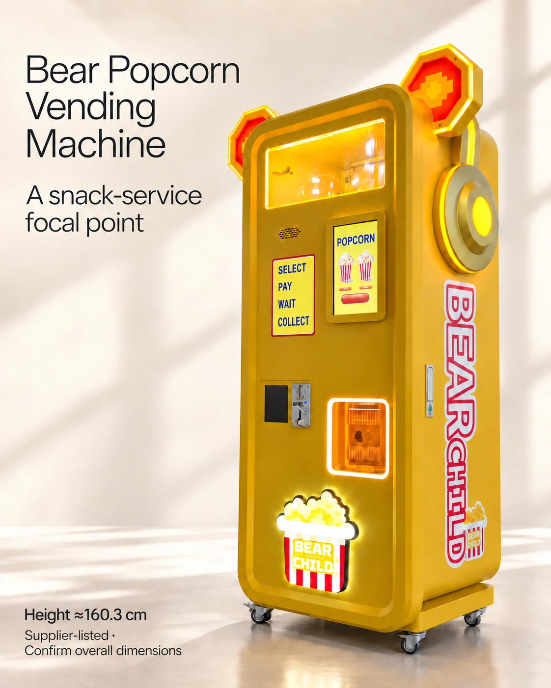 Bear Popcorn Vending Machine