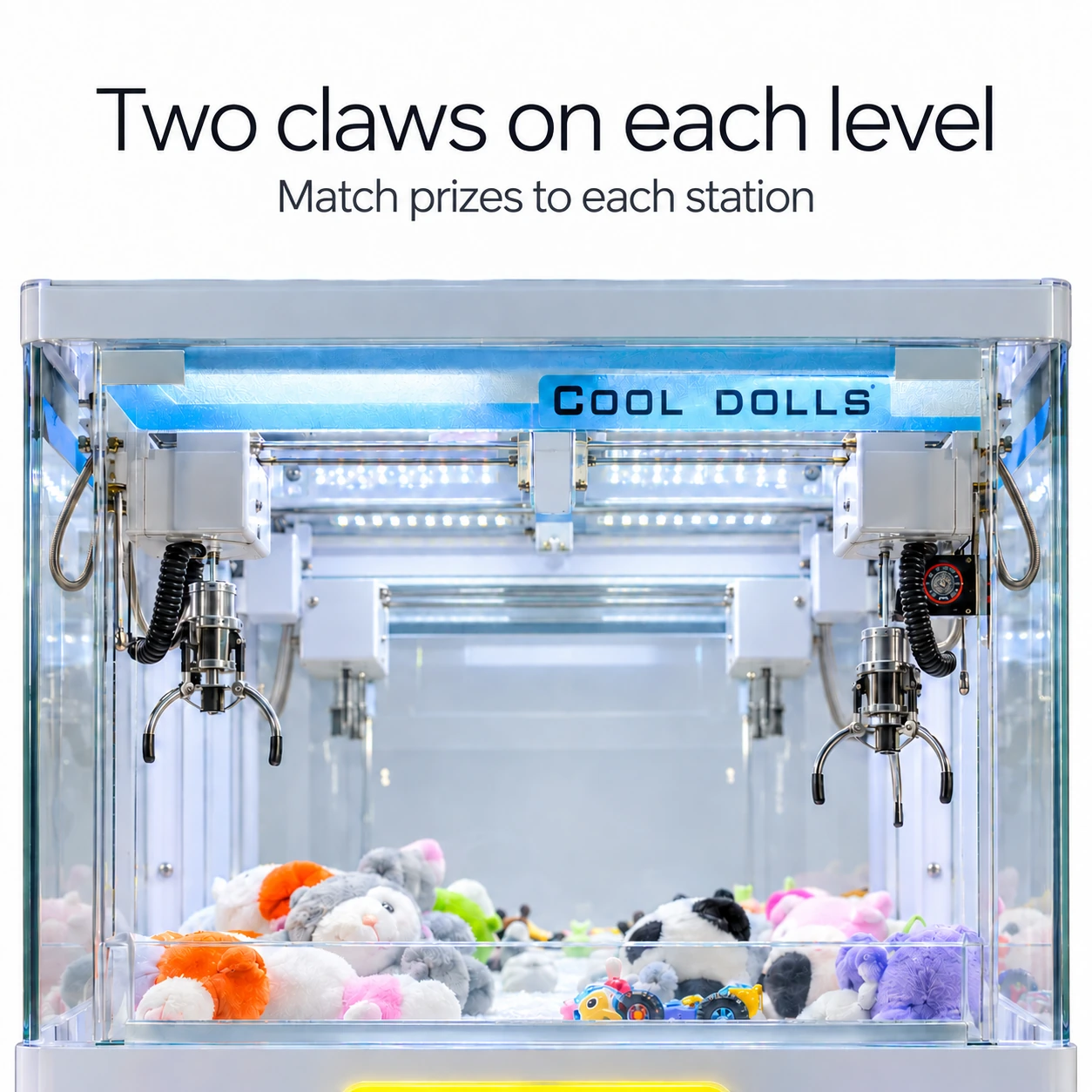 Blue Four-Station Mini Claw — mechanism
