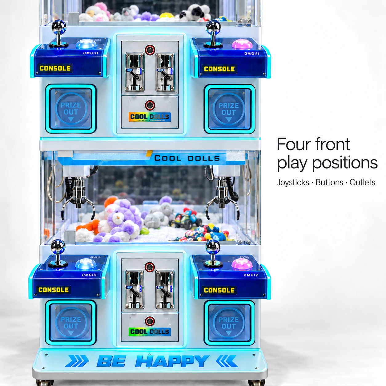 Blue Four-Station Mini Claw — controls