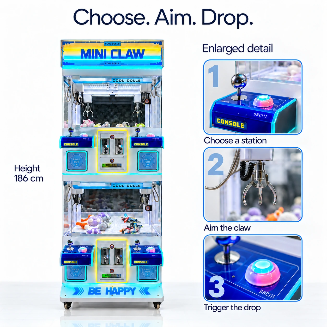 Blue Four-Station Mini Claw — workflow