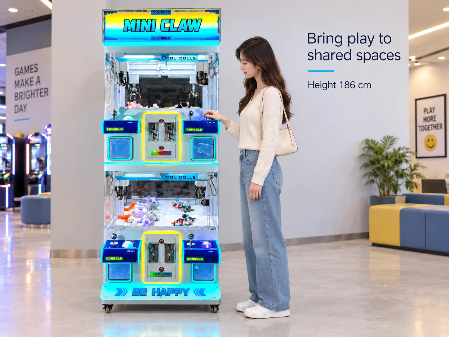 Blue Four-Station Mini Claw — venue
