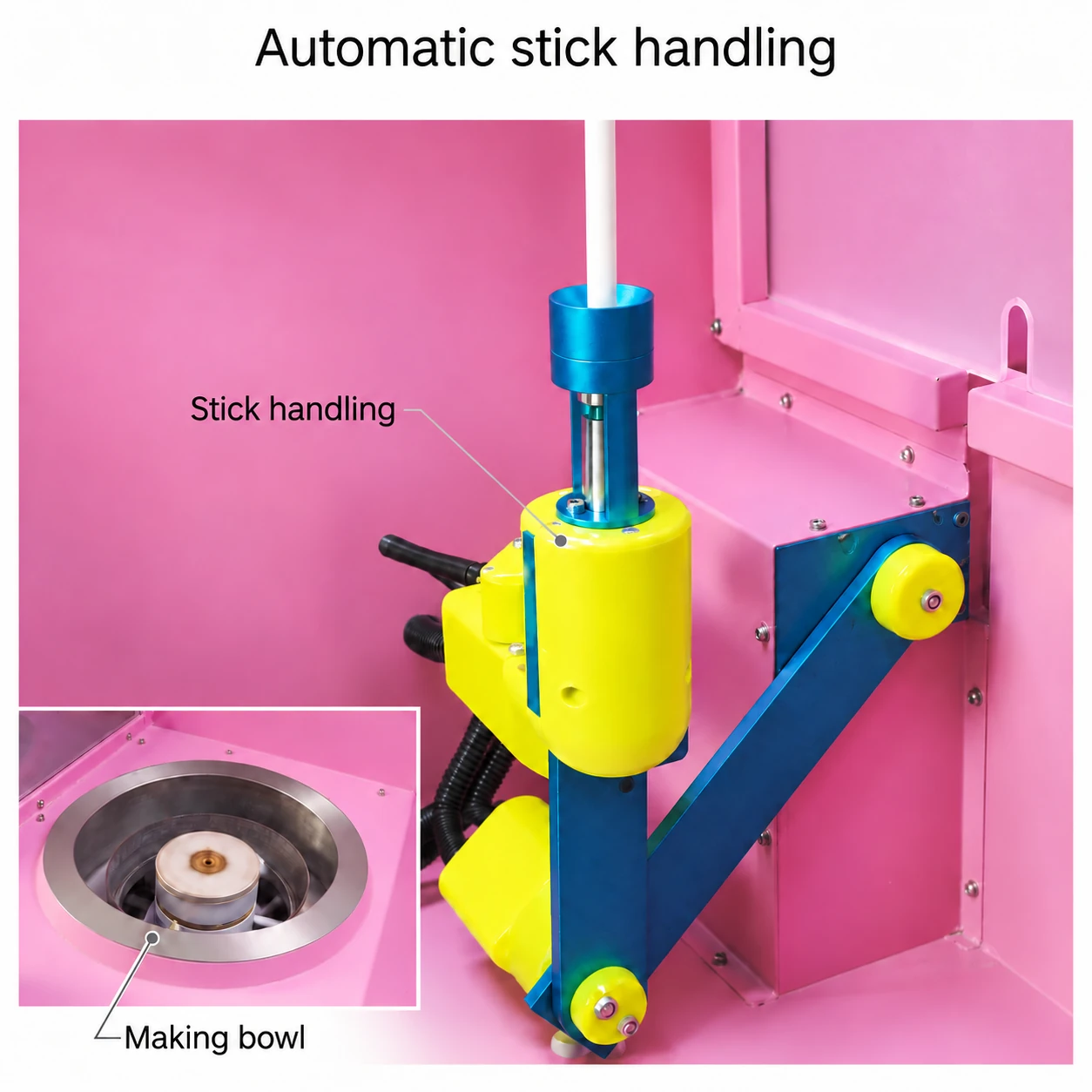 CT606 Colorful Cotton Candy: automatic stick handling
