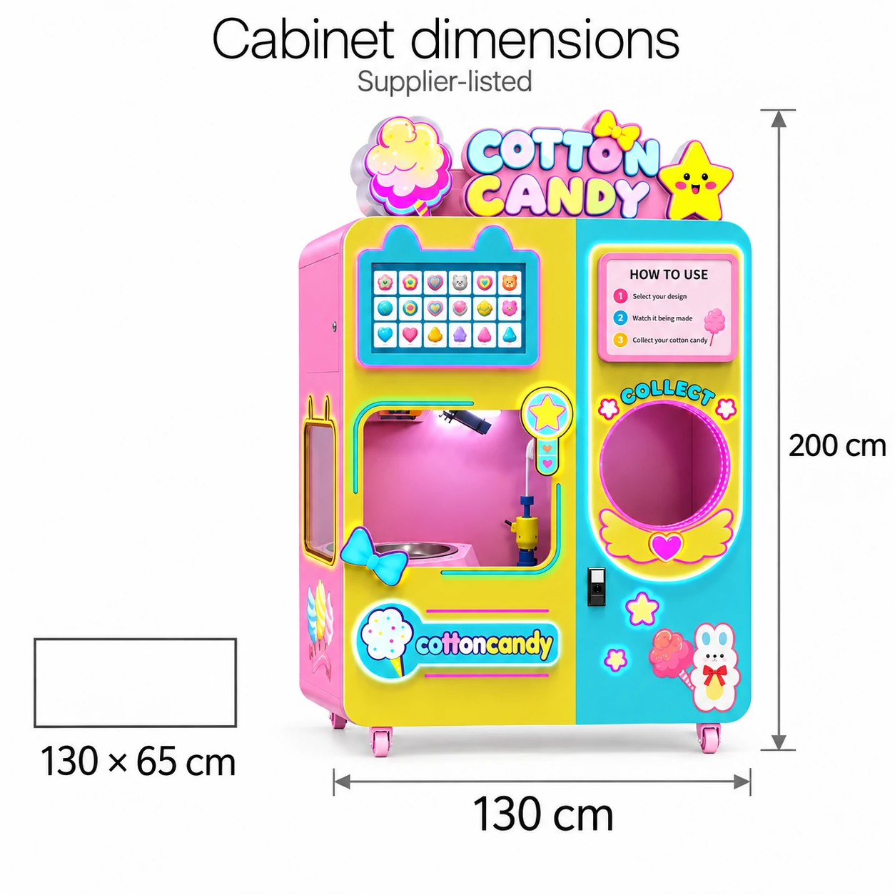 CT606 Colorful Cotton Candy: cabinet dimensions