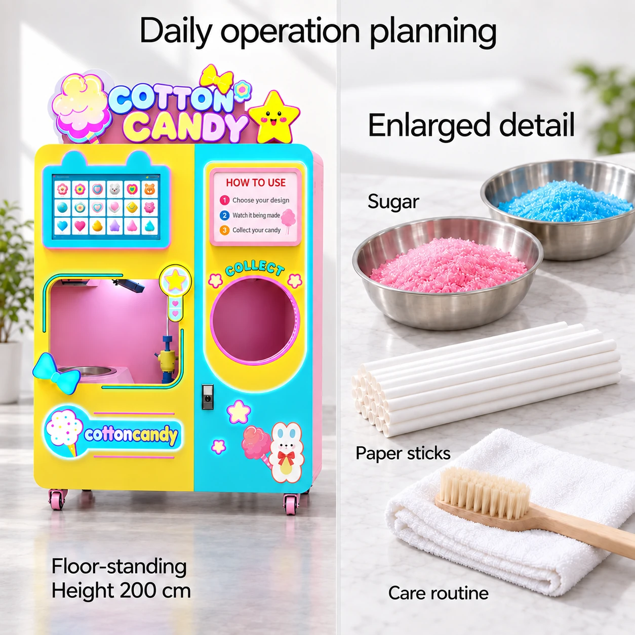 CT606 Colorful Cotton Candy: daily operation planning