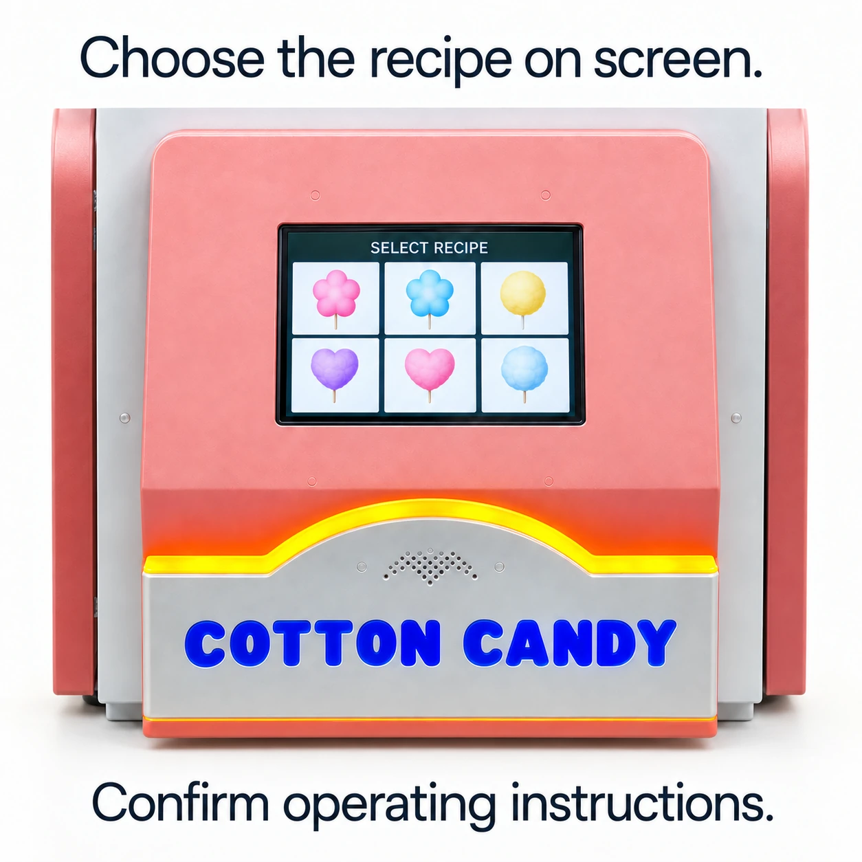 CT103 recipe selection touchscreen detail.