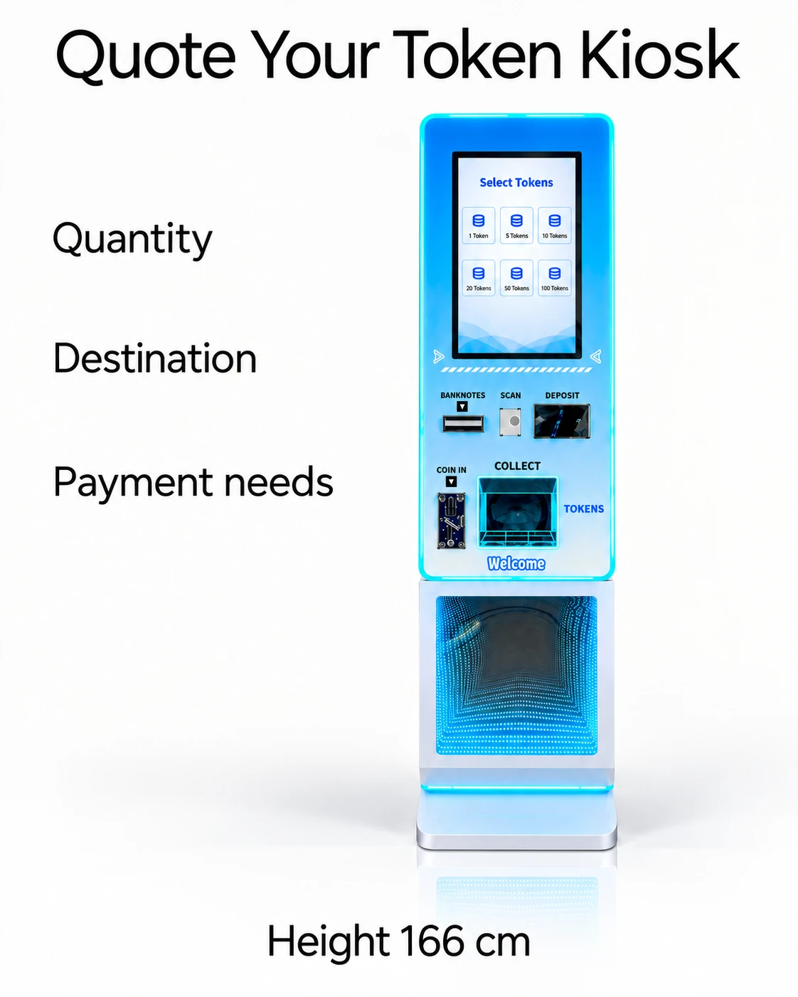 21.5-Inch Compact Token Kiosk: quote your token kiosk