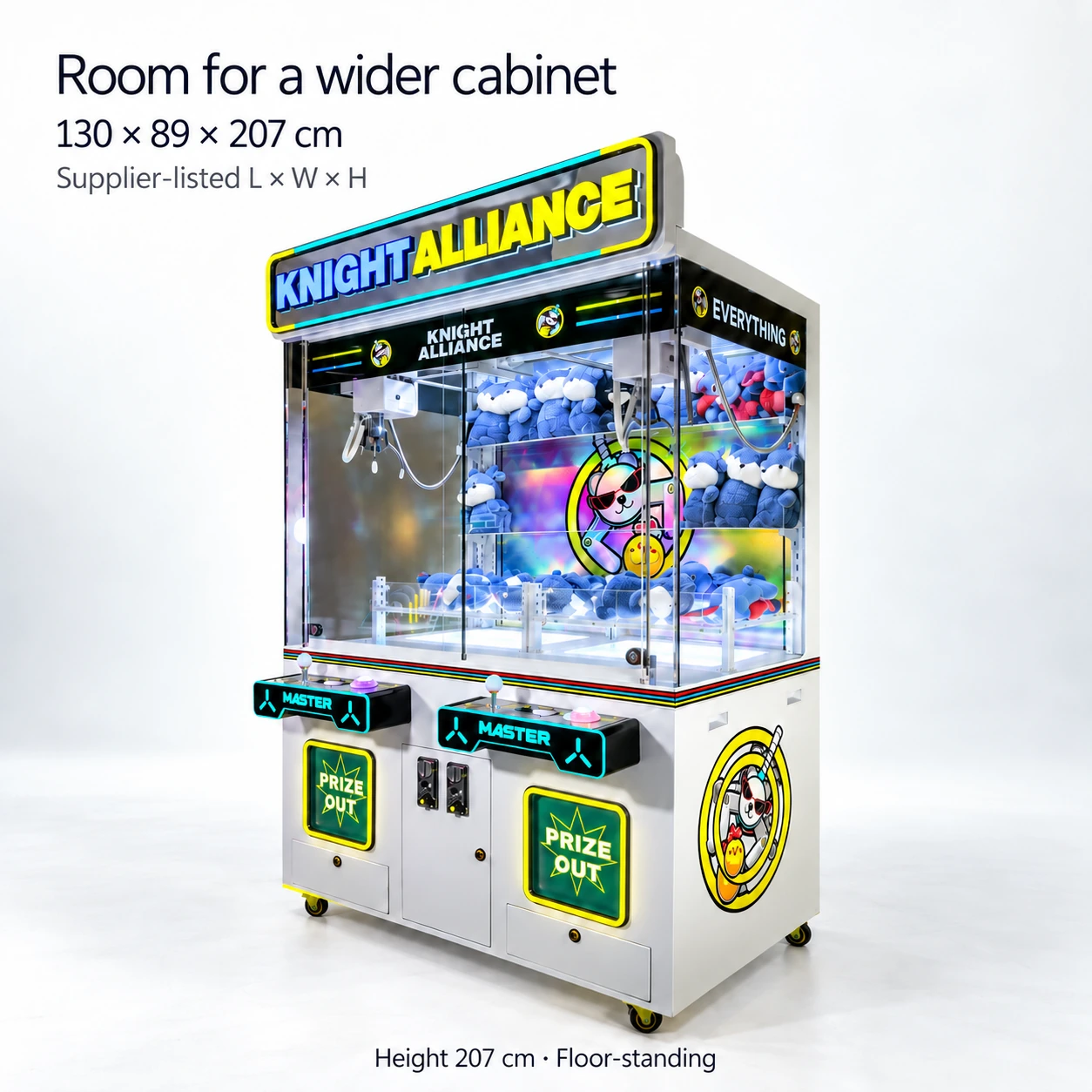 Dual Claw Prize Cabinet — dimensions