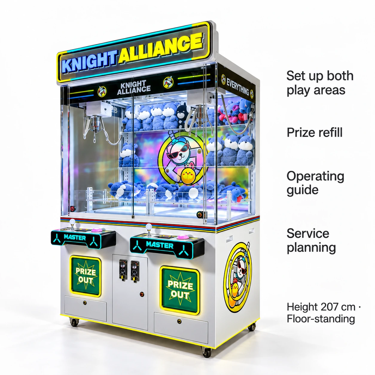 Dual Claw Prize Cabinet — operation care