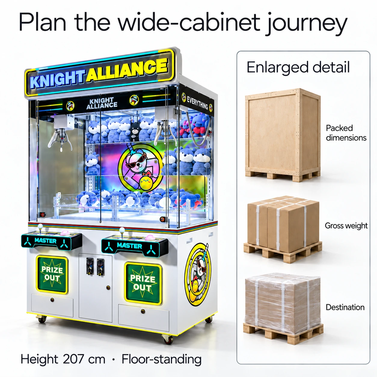 Dual Claw Prize Cabinet — delivery