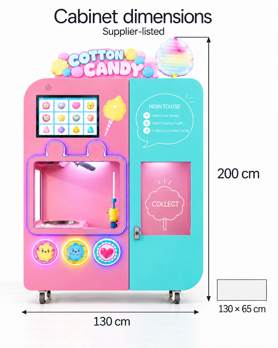CT503 Pastel Cotton Candy: cabinet dimensions