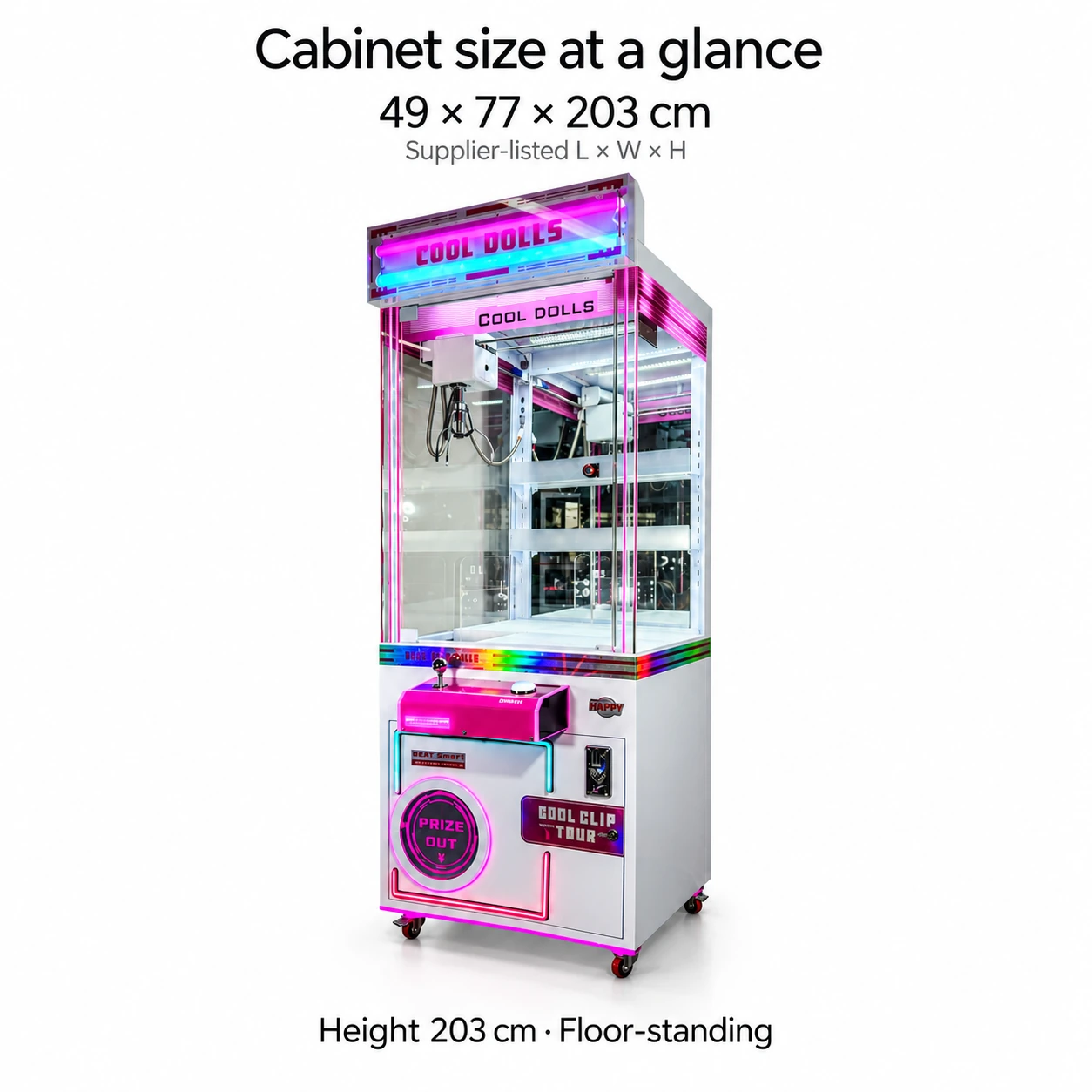 Pink Full-Height Claw — dimensions