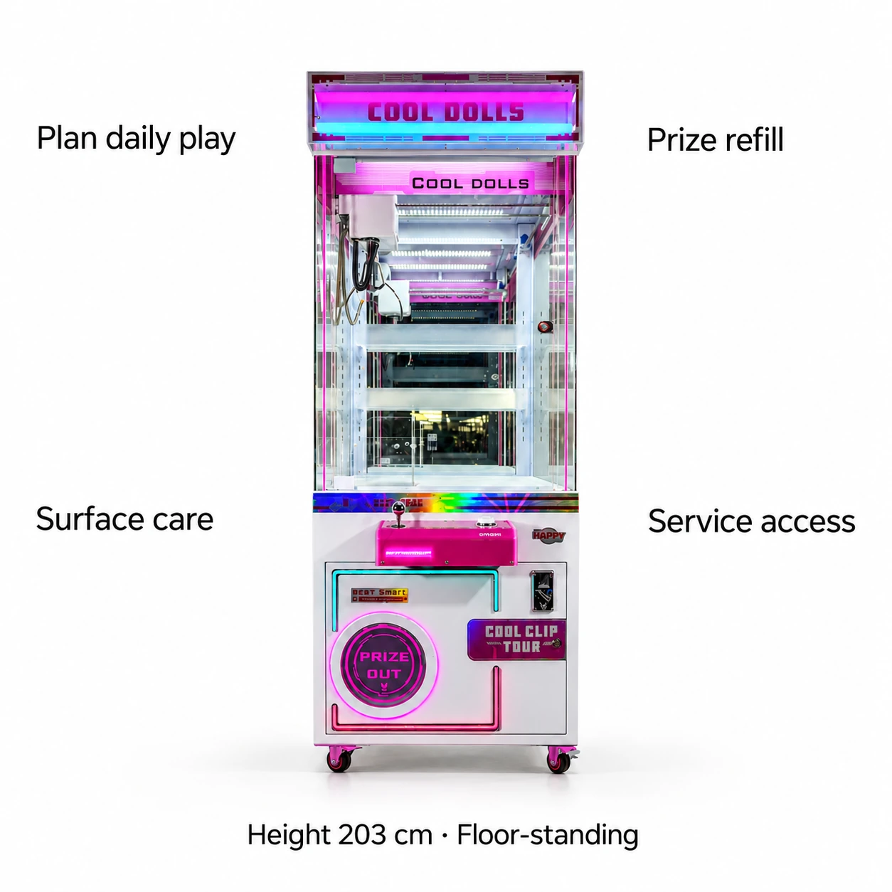Pink Full-Height Claw — operation care