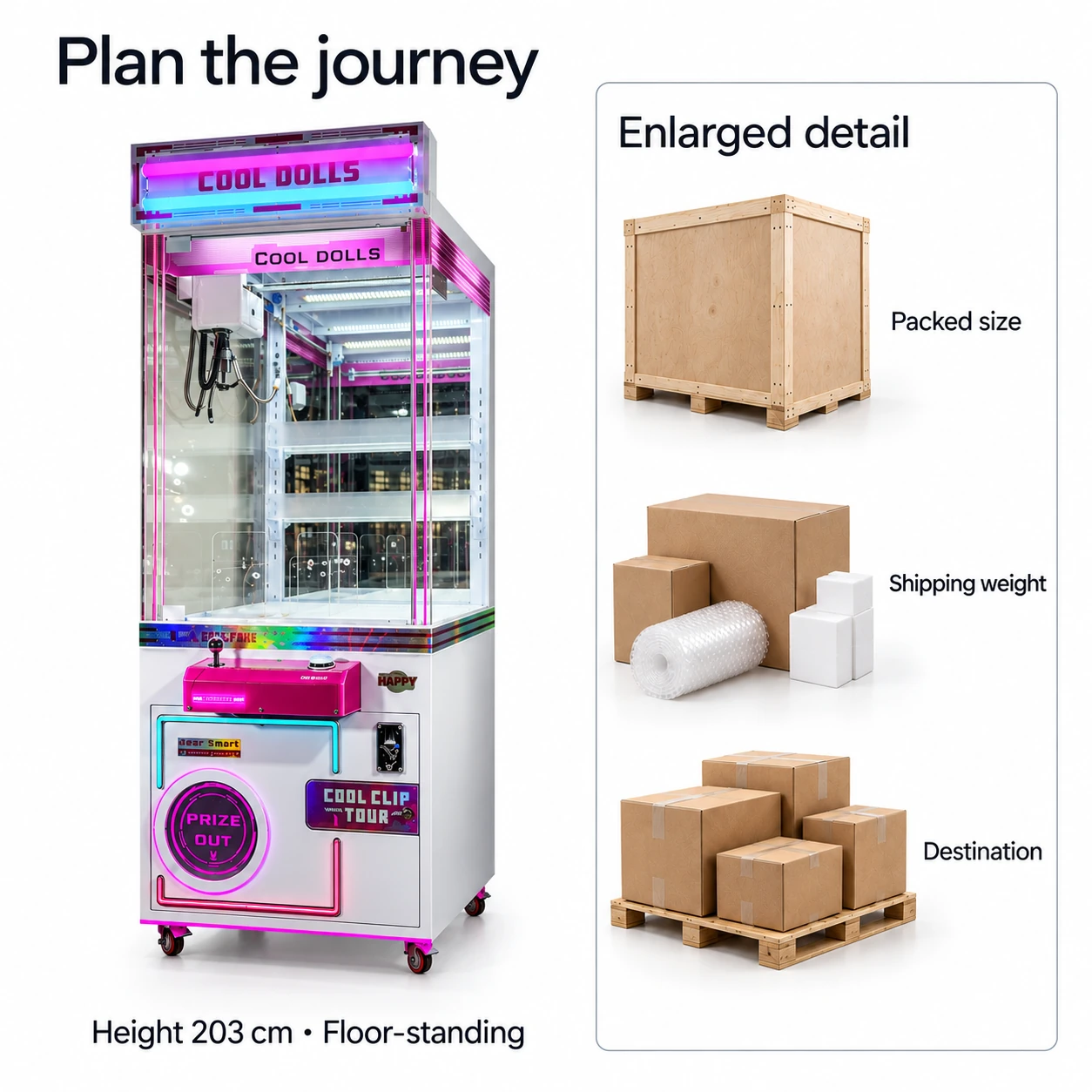 Pink Full-Height Claw — delivery