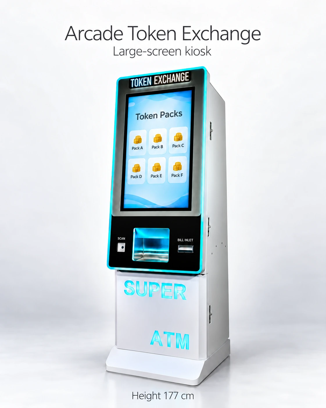 32-Inch Touchscreen Token Exchange Kiosk