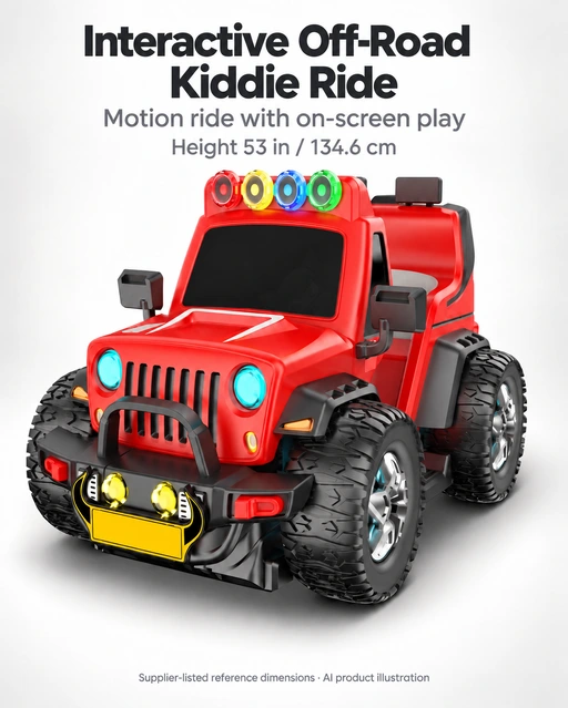 Interactive Off-Road Kiddie Ride — complete machine view